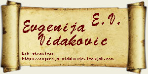 Evgenija Vidaković vizit kartica